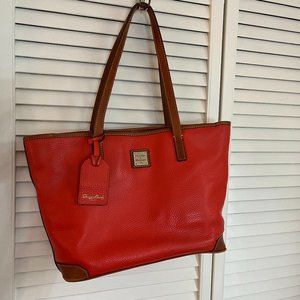 Dooney Bourke Orange Charleston Pebble Grain Leather Tote